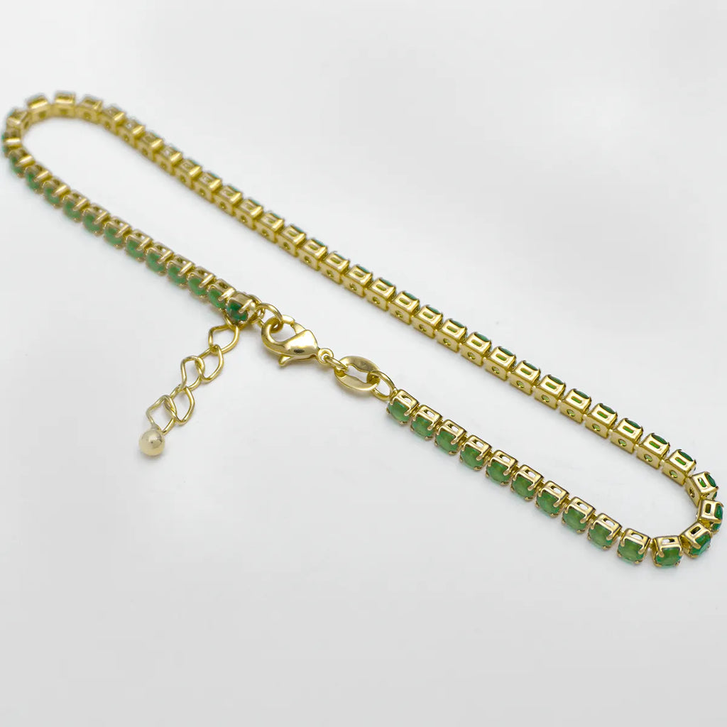 T Circonias Verde Unisex 22 Cms + Extensor