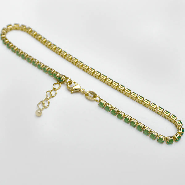 T Circonias Verde Unisex 22 Cms + Extensor